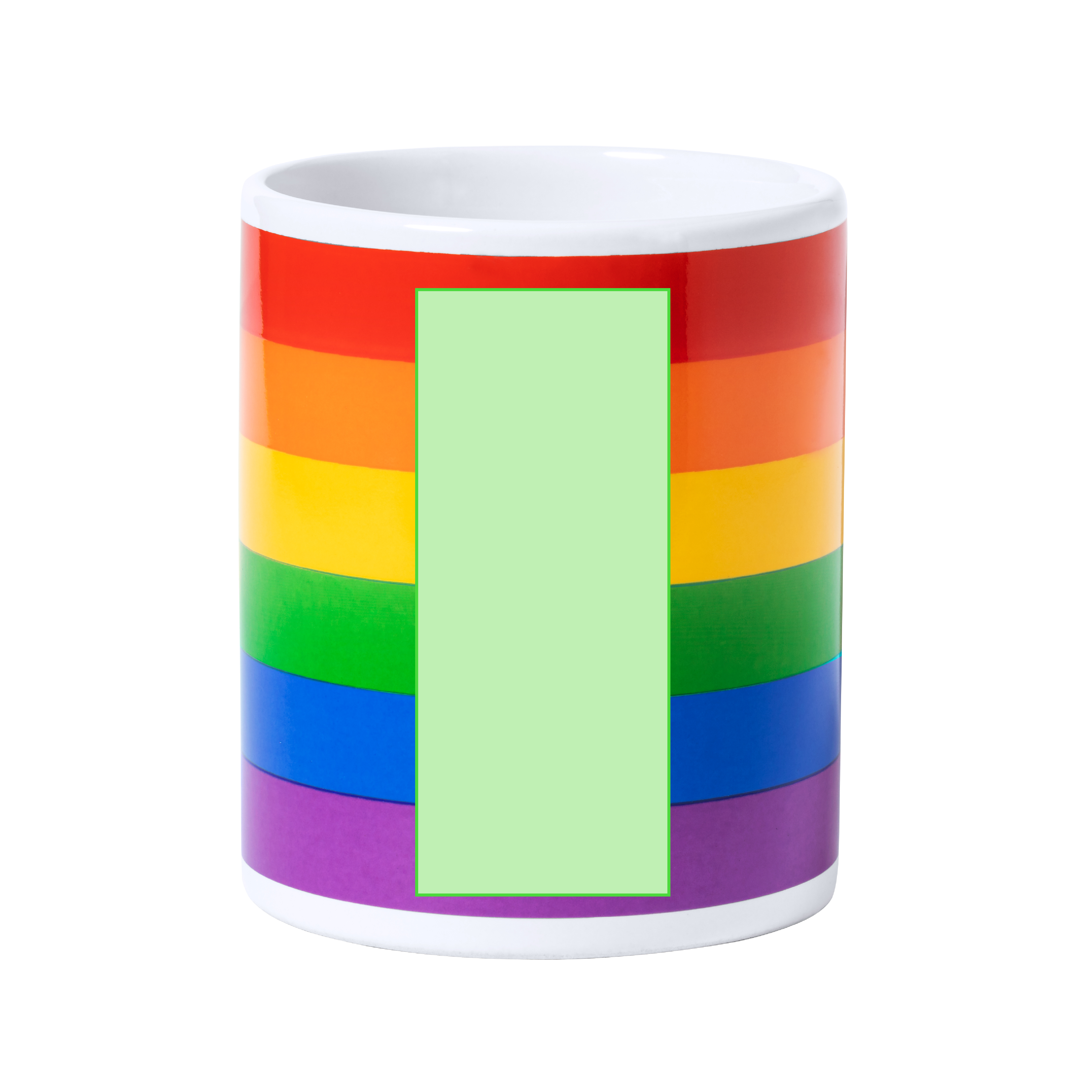 Taza de cerámica personalizada Mercurik Rainbow de 370ml - Tazas y vasos personalizados - Regalo Promocional Personalizado - Tecnica TAMPOGRAFÍA F - Zona Area 2