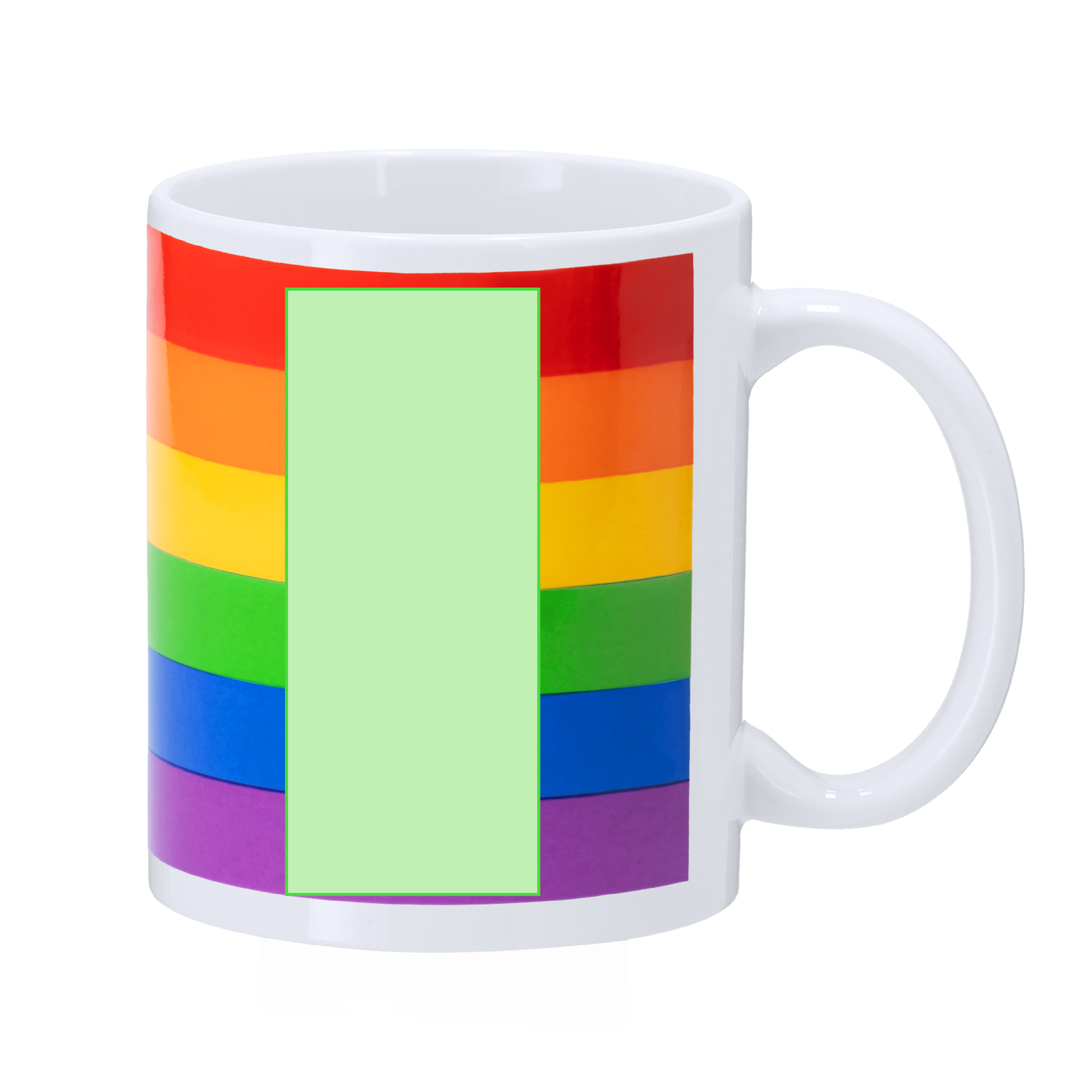 Taza de cerámica personalizada Mercurik Rainbow de 370ml - Tazas y vasos personalizados - Regalo Promocional Personalizado - Tecnica TAMPOGRAFÍA F - Zona Area 3