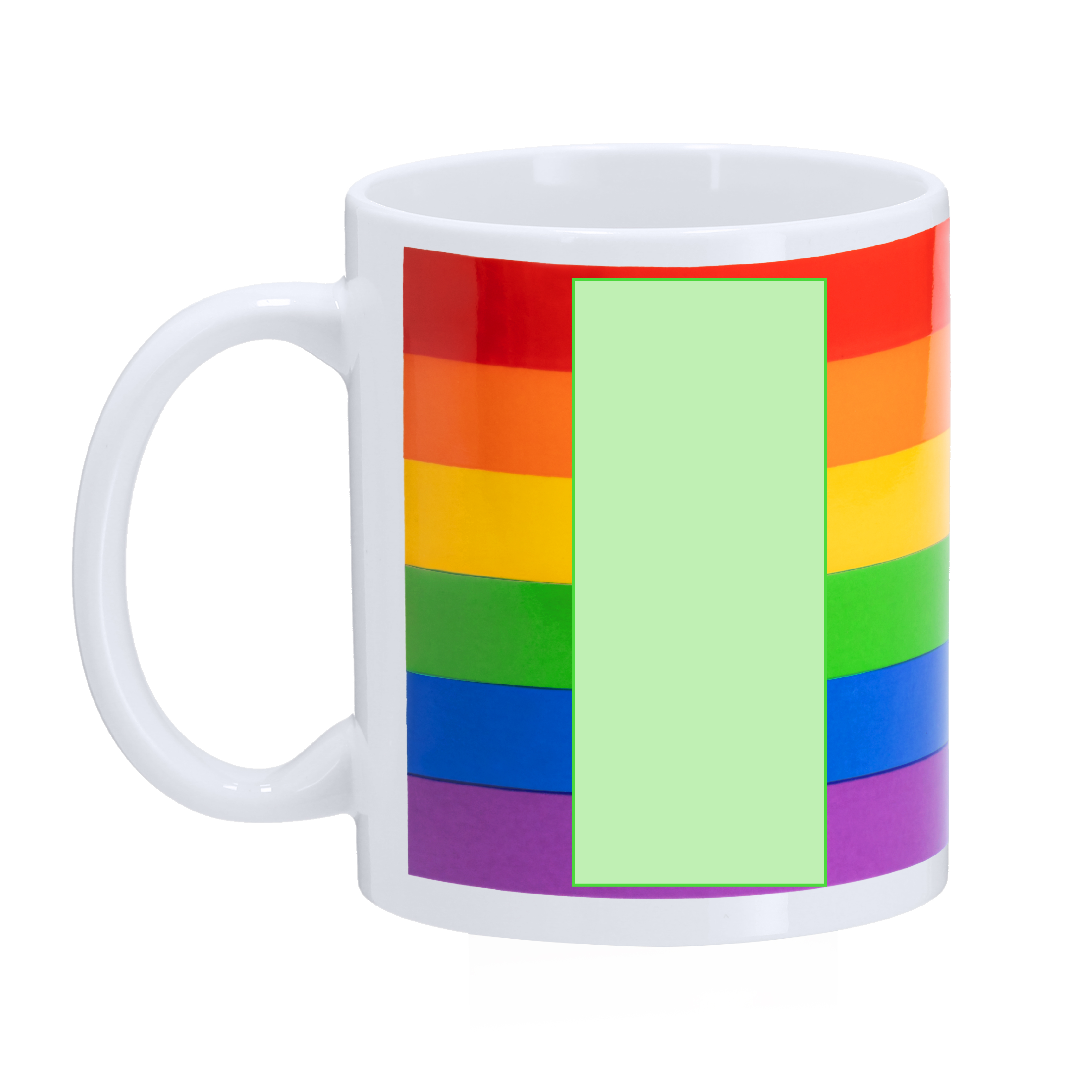 Taza de cerámica personalizada Mercurik Rainbow de 370ml - Tazas y vasos personalizados - Regalo Promocional Personalizado - Tecnica TAMPOGRAFÍA F - Zona Area 4