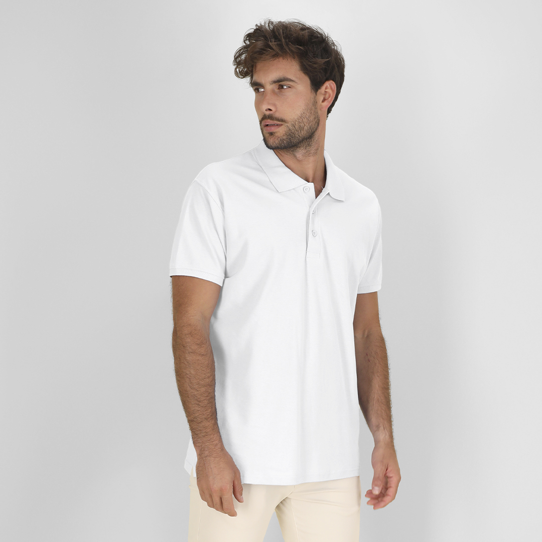 Adult White Polo Shirt Chaplin