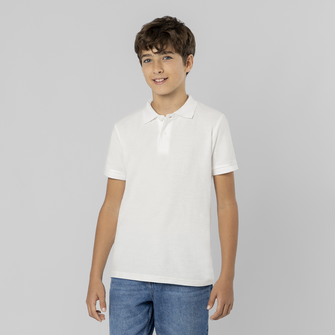 Kids White Polo Shirt Charles