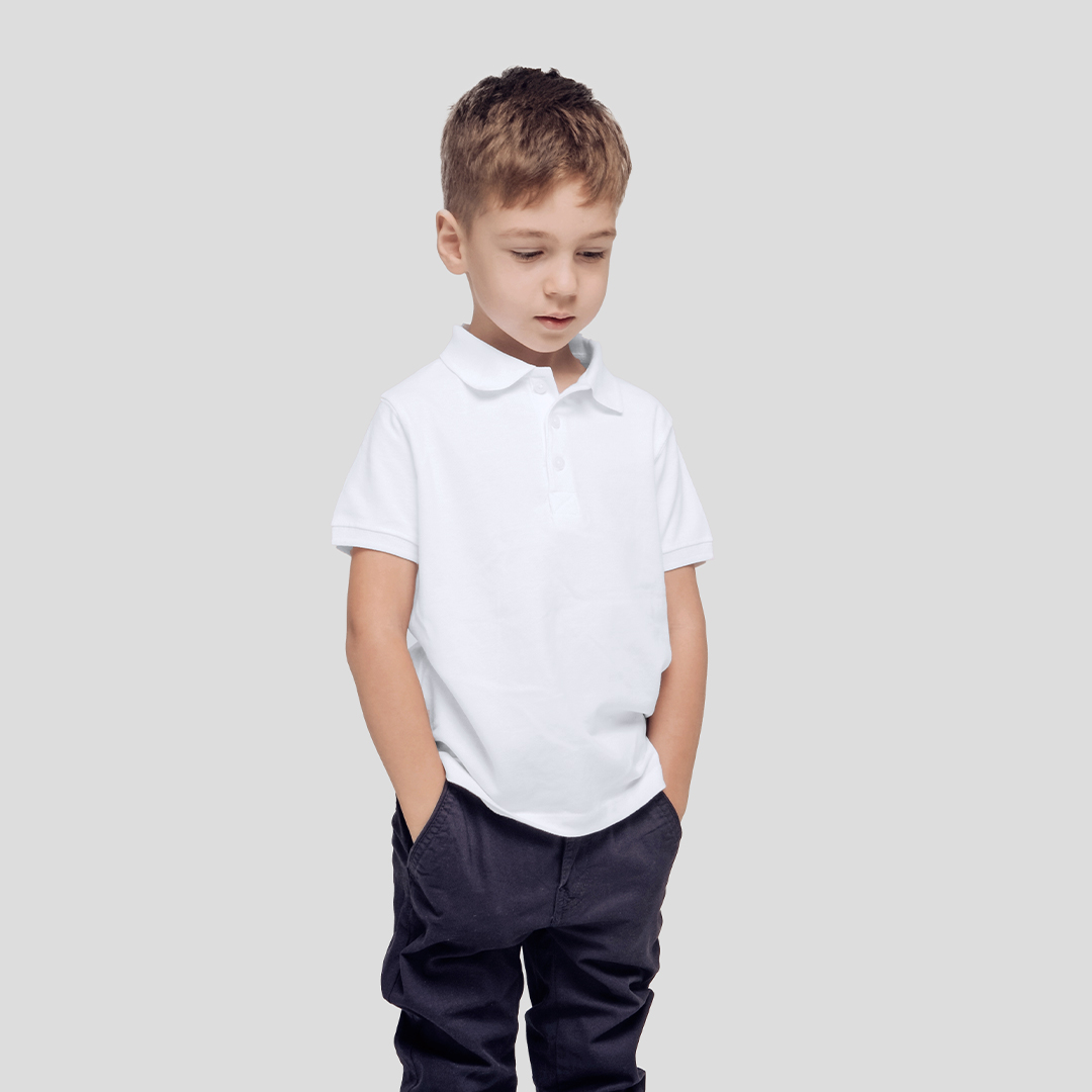 Kids White Polo Shirt 