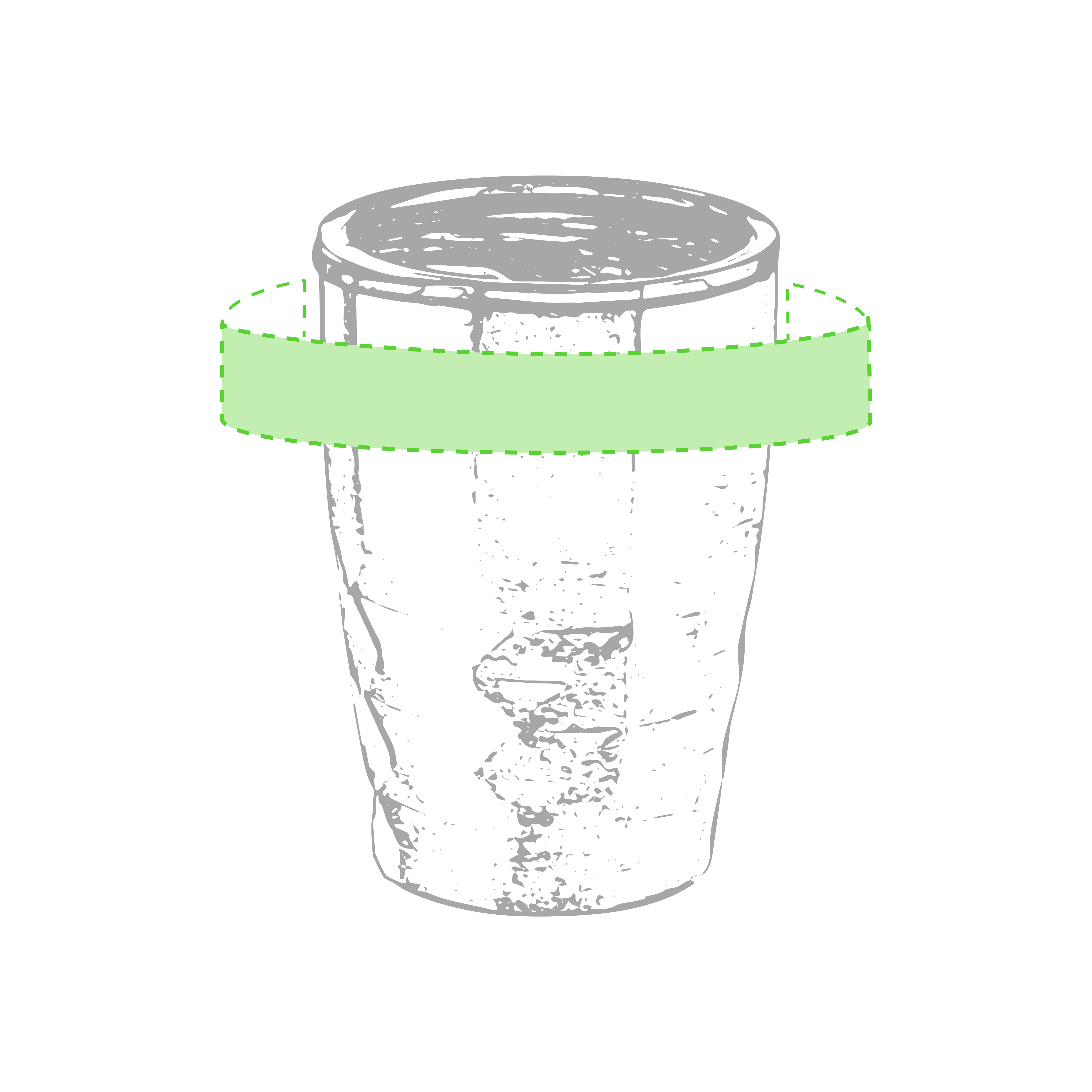 Parte lisa superior del vaso